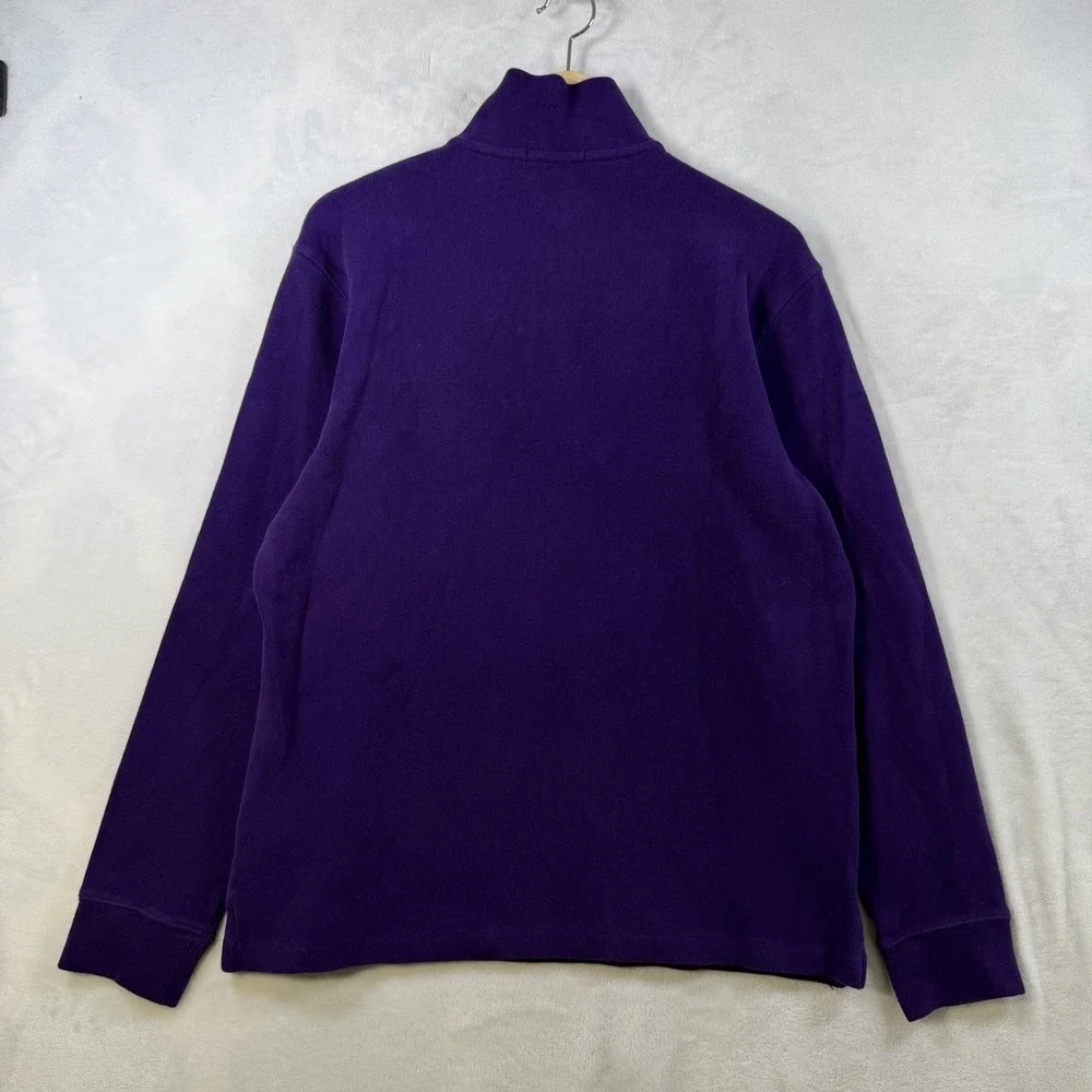 Polo Ralph Lauren Purple 1/4 Zip Pullover Long Sleeve Sweater Men's Medium